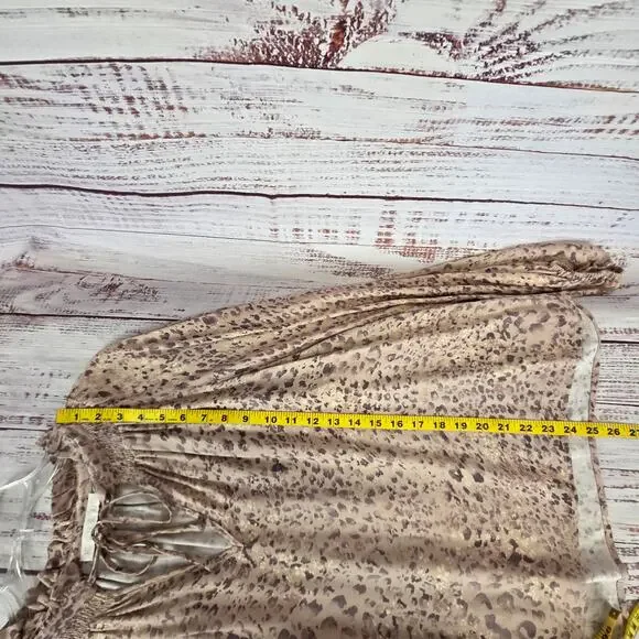 Karlie Dusty Rose Peasant Blouse Ruched V-Neck S Balloon Sleeve Whimsy Boho Top - Picture 9 of 11